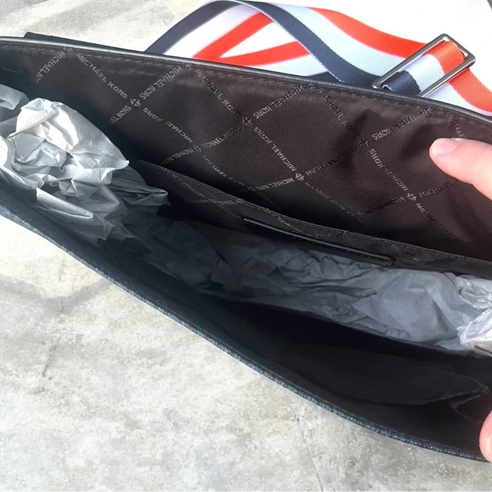 Michael Kors Blue and Orange Cooper Flap Men's Messenger Bag | Crossbody